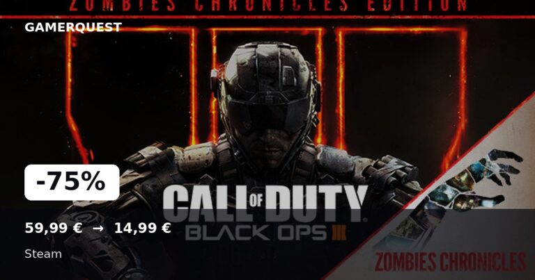 Call of Duty®: Black Ops III -75% sur Steam - GamerQuest